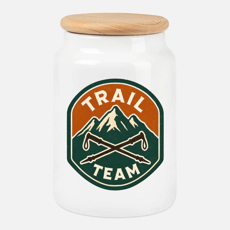 Trail Team Mountain Patch - Keksdose mit Holzdeckel - Weiß