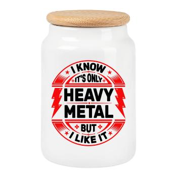Es ist nur Heavy Metal - Keksdose mit Holzdeckel - Weiß - Vorne