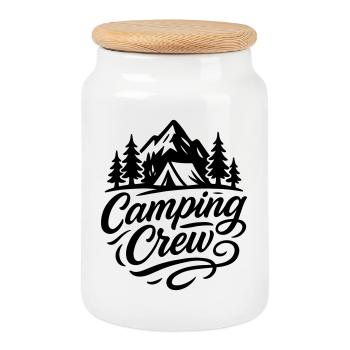 Camping Crew - Keksdose mit Holzdeckel - Weiß - Vorne