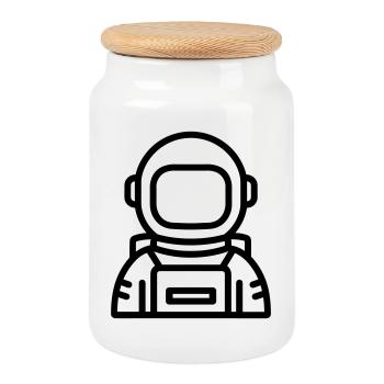 Astronaut - Keksdose mit Holzdeckel - Weiß - Vorne