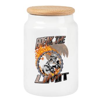 BMX Break the Limit Fire - Boîte à biscuits avec couvercle en bois - blanc - Devant
