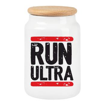 Run Ultra - Boîte à biscuits avec couvercle en bois - blanc - Devant