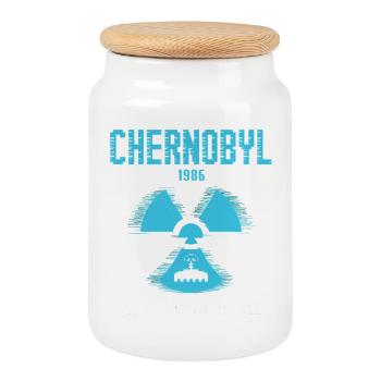 Équipe d’opérations de sécurité de Tchernobyl - Tchernobyl drôle - Boîte à biscuits avec couvercle en bois - blanc - Devant