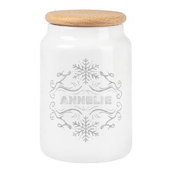 Prénom Annelie - Boîte à biscuits avec couvercle en bois - blanc - Devant