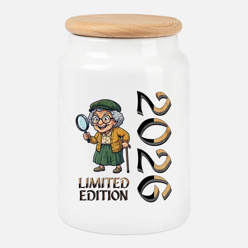 Großmutter Limited Edition Oma in Rente - Keksdose mit Holzdeckel - Weiß
