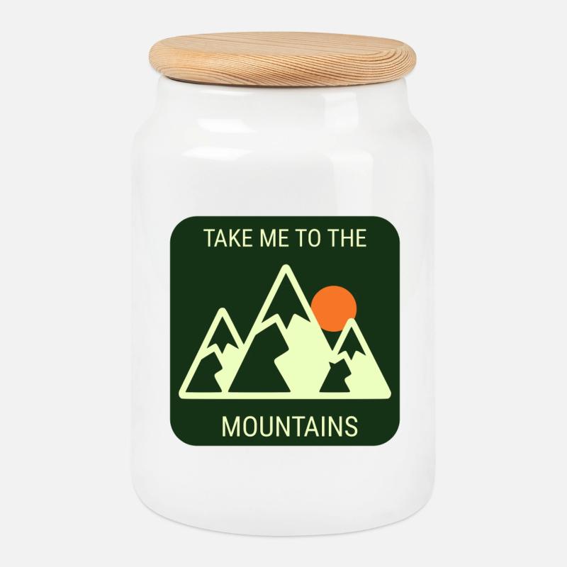 Take Me To The Mountains - Plain Version - Keksdose mit Holzdeckel - Weiß