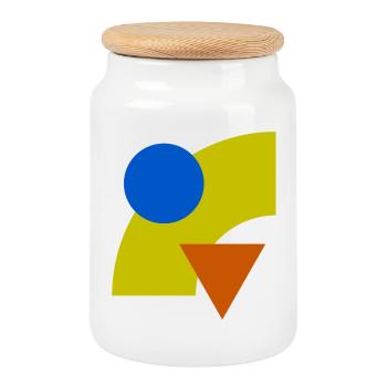 Constellation géométrique des couleurs - Boîte à biscuits avec couvercle en bois - blanc - Devant