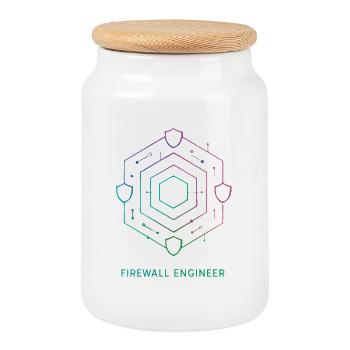 Firewall-Ingenieur – Cybersicherheit - Keksdose mit Holzdeckel - Weiß - Vorne