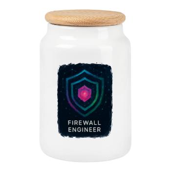 Ingénieur Firewall - Cybersecurite - Boîte à biscuits avec couvercle en bois - blanc - Devant