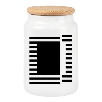 Please upload the design image - Cookie Jar with Wooden Lid - white - Front