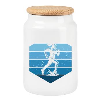 Running Artwork für dein Outfit - Keksdose mit Holzdeckel - Weiß - Vorne