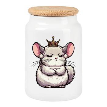 Chinchilla Chinchillas Chinchillabesitzer Nagetier - Keksdose mit Holzdeckel - Weiß - Vorne