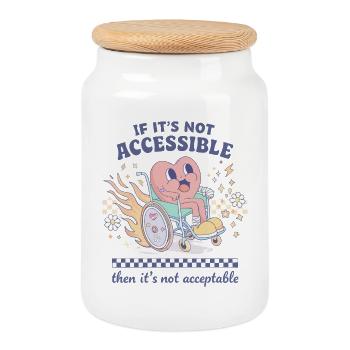 L’accessibilité n’est pas une option, mais indispensable - Boîte à biscuits avec couvercle en bois - blanc - Devant