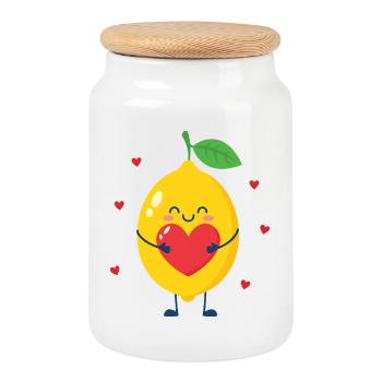 Selflove Club - Cookie Jar with Wooden Lid - white - Front