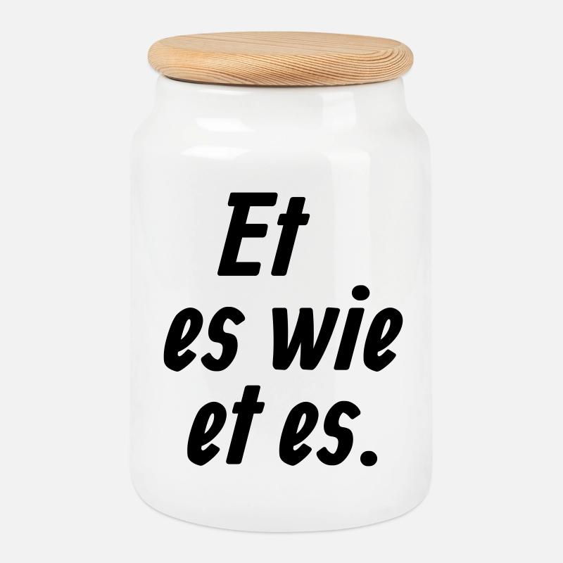 Et es wie et es - Et Kölsche Jrundjesetz §1 - Keksdose mit Holzdeckel - Weiß