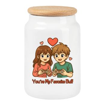 Votre partenaire préféré - Boîte à biscuits avec couvercle en bois - blanc - Devant