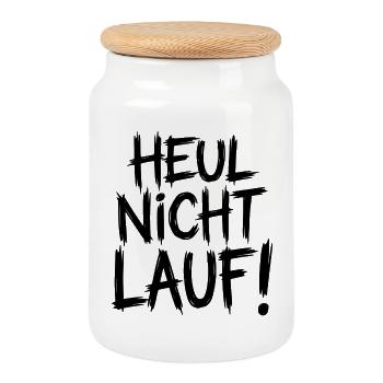 Ne pleure pas. Cours ! - Boîte à biscuits avec couvercle en bois - blanc - Devant