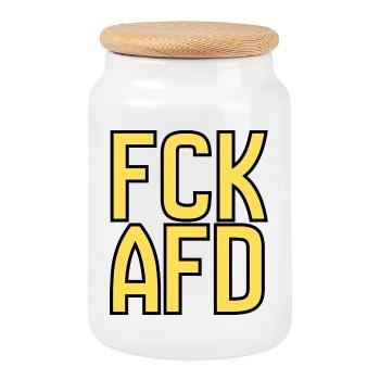 Gegenrechts Typo Protest - Keksdose mit Holzdeckel - Weiß - Vorne
