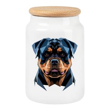 Rottweiler Dogs Love Proud Rottweiler Lovers - Cookie Jar with Wooden Lid - white - Front