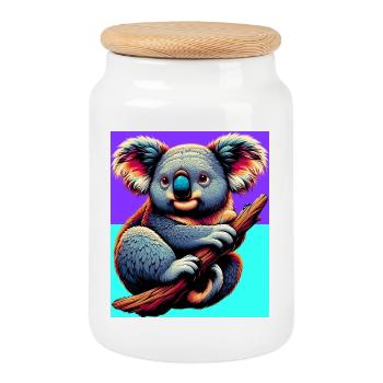 Koala - Boîte à biscuits avec couvercle en bois - blanc - Devant