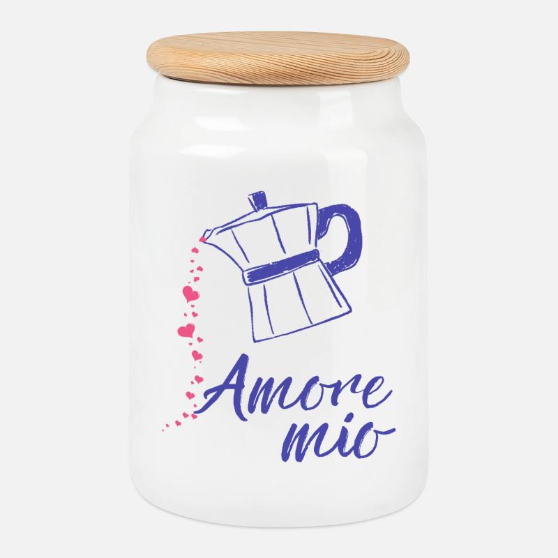 Amore_mio_epsresso_herz_ - Keksdose mit Holzdeckel - Weiß