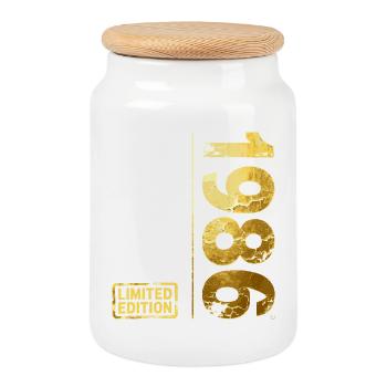 Edition limitée 1986 - Boîte à biscuits avec couvercle en bois - blanc - Devant