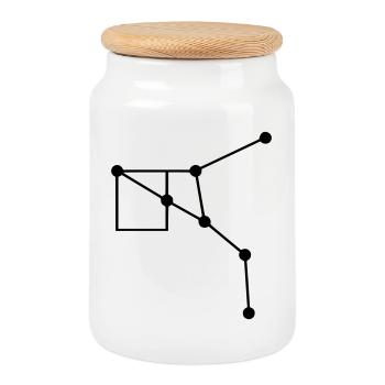 Lignes de géométrie de constellation - Boîte à biscuits avec couvercle en bois - blanc - Devant