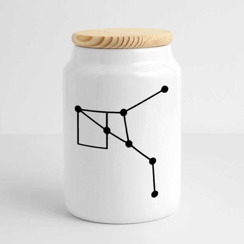 Constellation Geometry Lines Cookie Jar with Wooden Lid