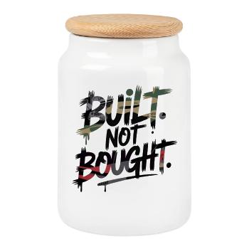 Built Not Bought Tuning Scene Style Camouflage - Cookie Jar with Wooden Lid - white - Front