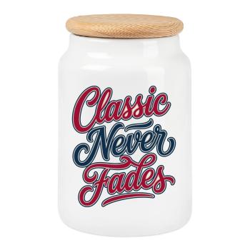 Classic Never Fades - Classic Never Fades - Cookie Jar with Wooden Lid - white - Front