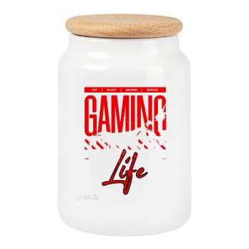 Next Level Gaming Life Controller T-Shirt - Keksdose mit Holzdeckel - Weiß - Vorne