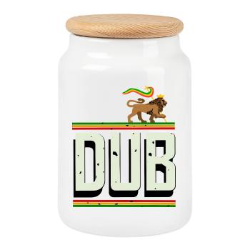Dub Reggae - Boîte à biscuits avec couvercle en bois - blanc - Devant