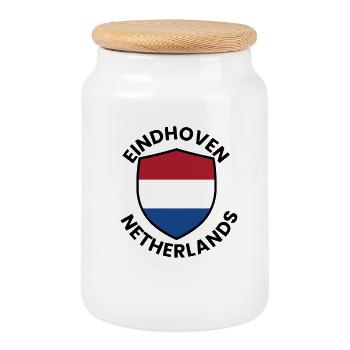 Eindhoven Shield Niederlande - Keksdose mit Holzdeckel - Weiß - Vorne