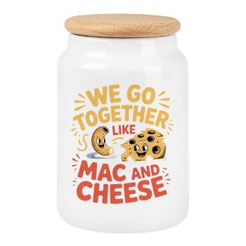 Mac and Cheese Best Friends Paar Design - Keksdose mit Holzdeckel - Weiß - Vorne