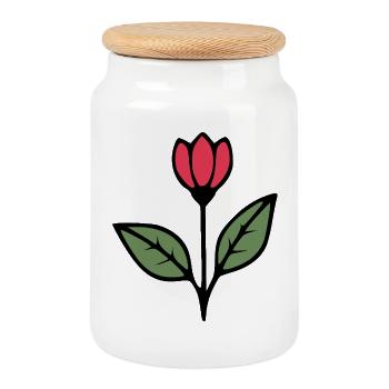 Cadeau pour la fête des mères : Idée de cadeau pour la fête des mères - Boîte à biscuits avec couvercle en bois - blanc - Devant