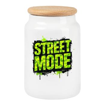 Autocollant de t-shirt JDM pour la scène de la mode de rue - Boîte à biscuits avec couvercle en bois - blanc - Devant