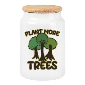 Pflanze mehr Bäume Eco Graphic T-Shirt - Keksdose mit Holzdeckel - Weiß - Vorne