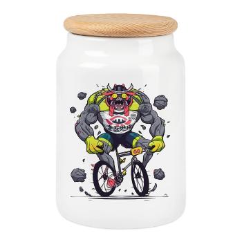 BMX Demon Power Colossus - Cookie Jar with Wooden Lid - white - Front