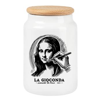 Gioconda - Keksdose mit Holzdeckel - Weiß - Vorne