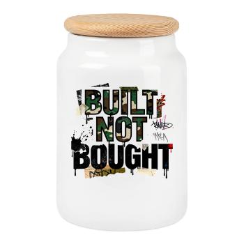 Built Not Bought Camo Motiv für JDM Fans Männer - Keksdose mit Holzdeckel - Weiß - Vorne