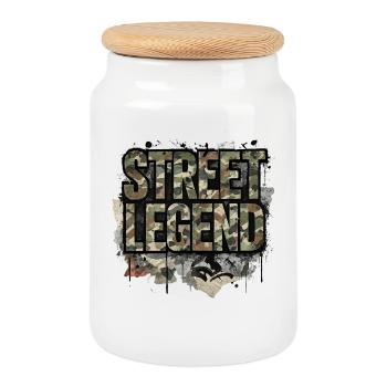 Street Legend Camo Motiv für JDM Fans und Männer - Keksdose mit Holzdeckel - Weiß - Vorne