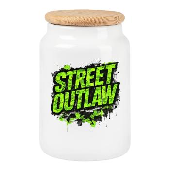 Street Outlaw Camo Tuning Geschenk für Autofans - Keksdose mit Holzdeckel - Weiß - Vorne