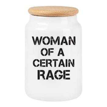 Woman of a Certain Rage Schablonen Schrift Motiv - Keksdose mit Holzdeckel - Weiß - Vorne