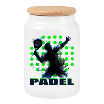 Padel - Keksdose mit Holzdeckel - Weiß - Vorne
