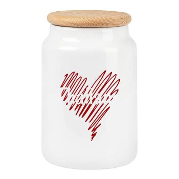 I love Thailand, heart Thailand - Cookie Jar with Wooden Lid - white - Front