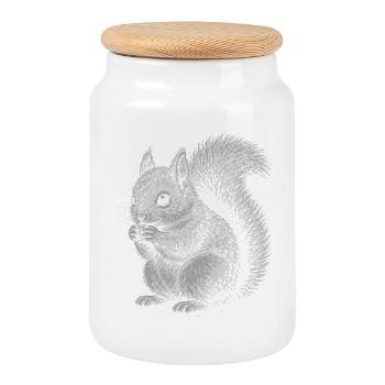 Eichhörnchen - Keksdose mit Holzdeckel - Weiß - Vorne