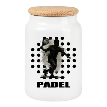 Padel - Keksdose mit Holzdeckel - Weiß - Vorne