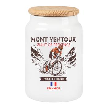 Mont Ventoux Cycling – Rennraddesign - Keksdose mit Holzdeckel - Weiß - Vorne