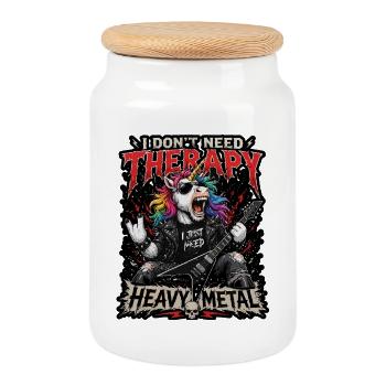 Unicorn Heavy Metal Performance - Boîte à biscuits avec couvercle en bois - blanc - Devant