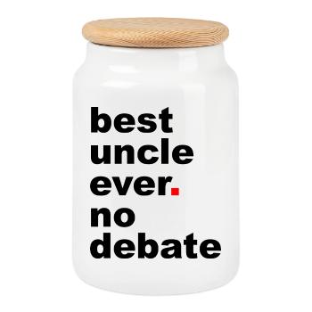 Bester Onkel-Slogan - Keksdose mit Holzdeckel - Weiß - Vorne